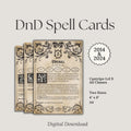2014 & 2024 D&D Spell Cards with decorative design and text - digital download