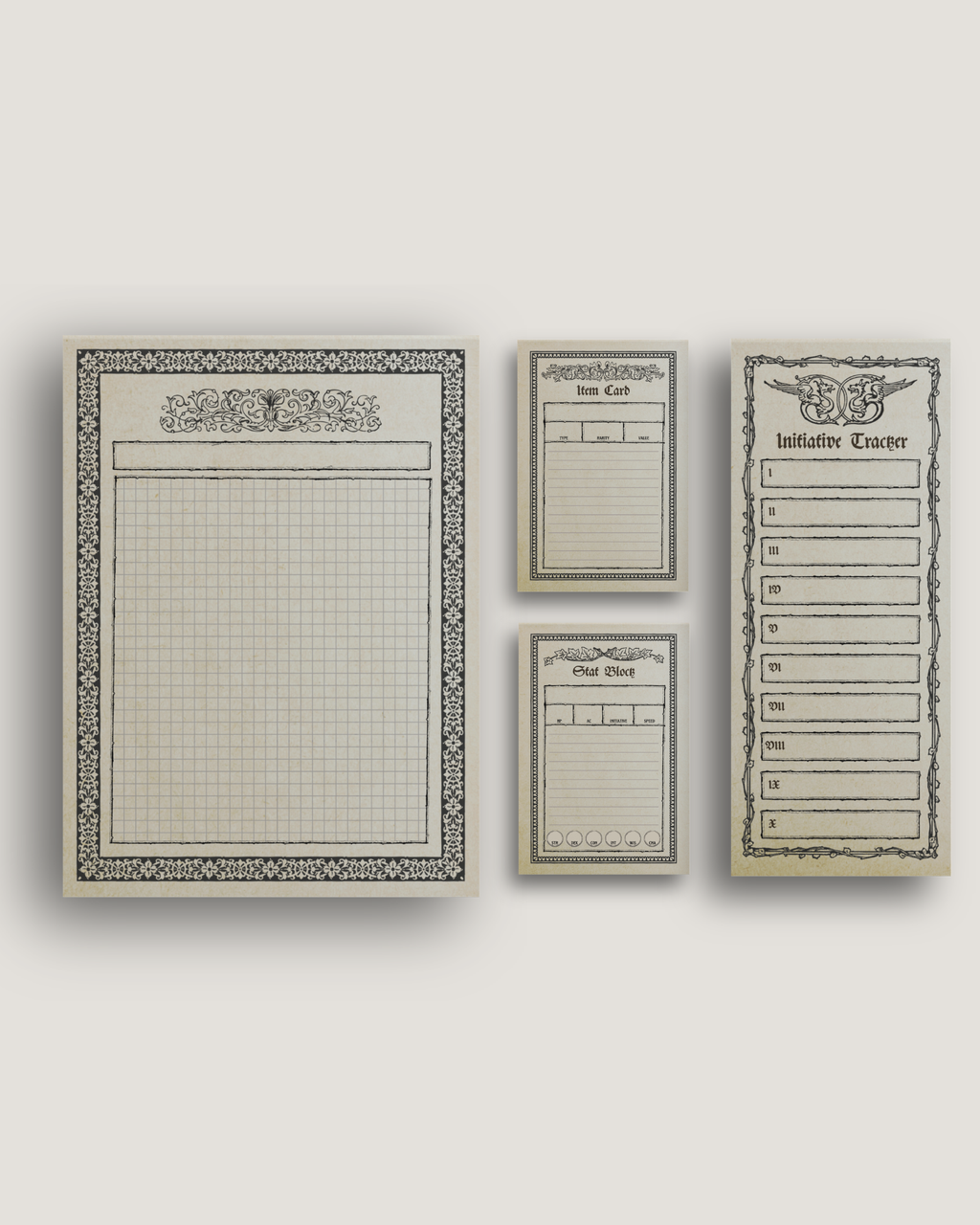 Gothic D&D Notepad Bundle