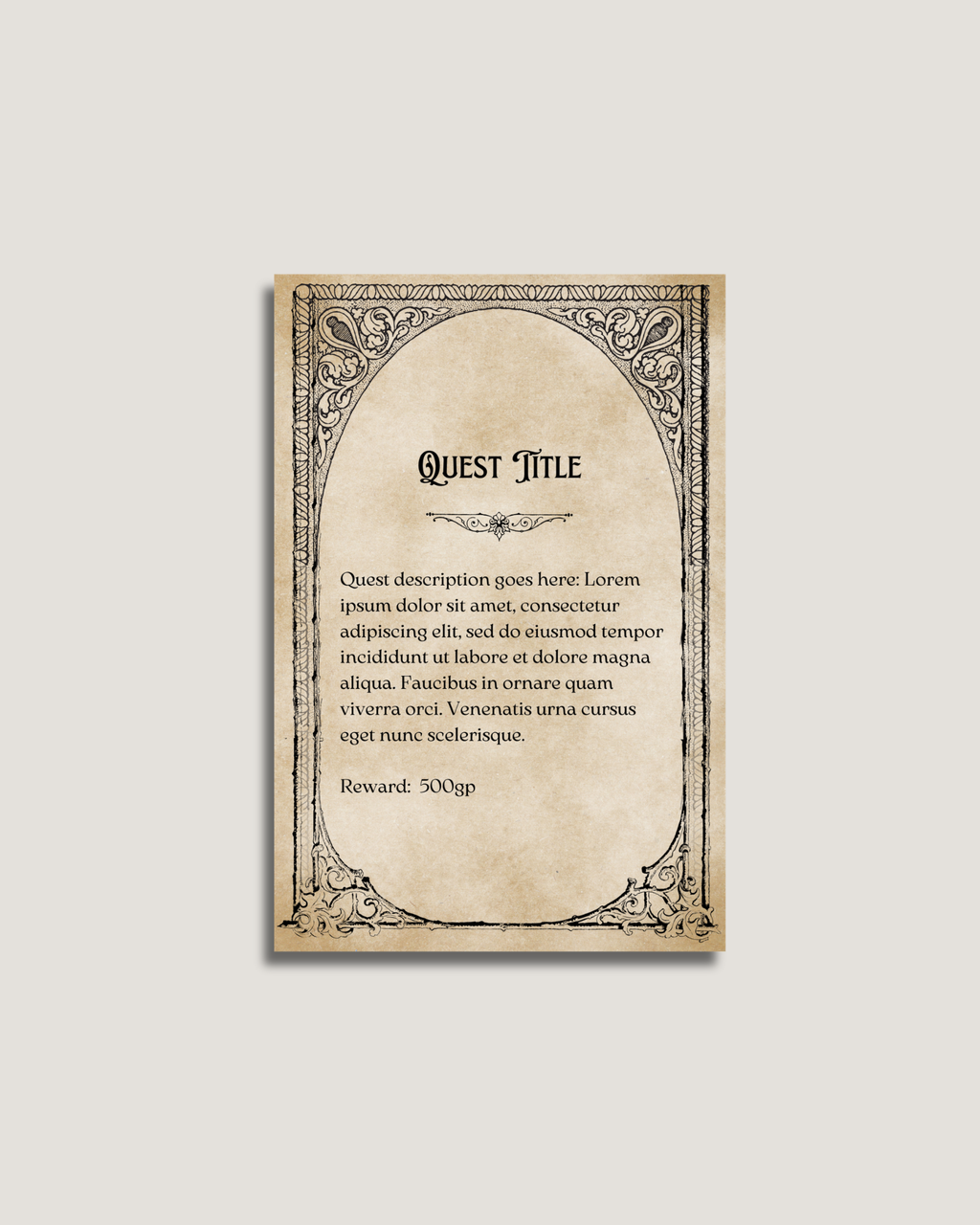 TTRPG Quest Cards – Printable