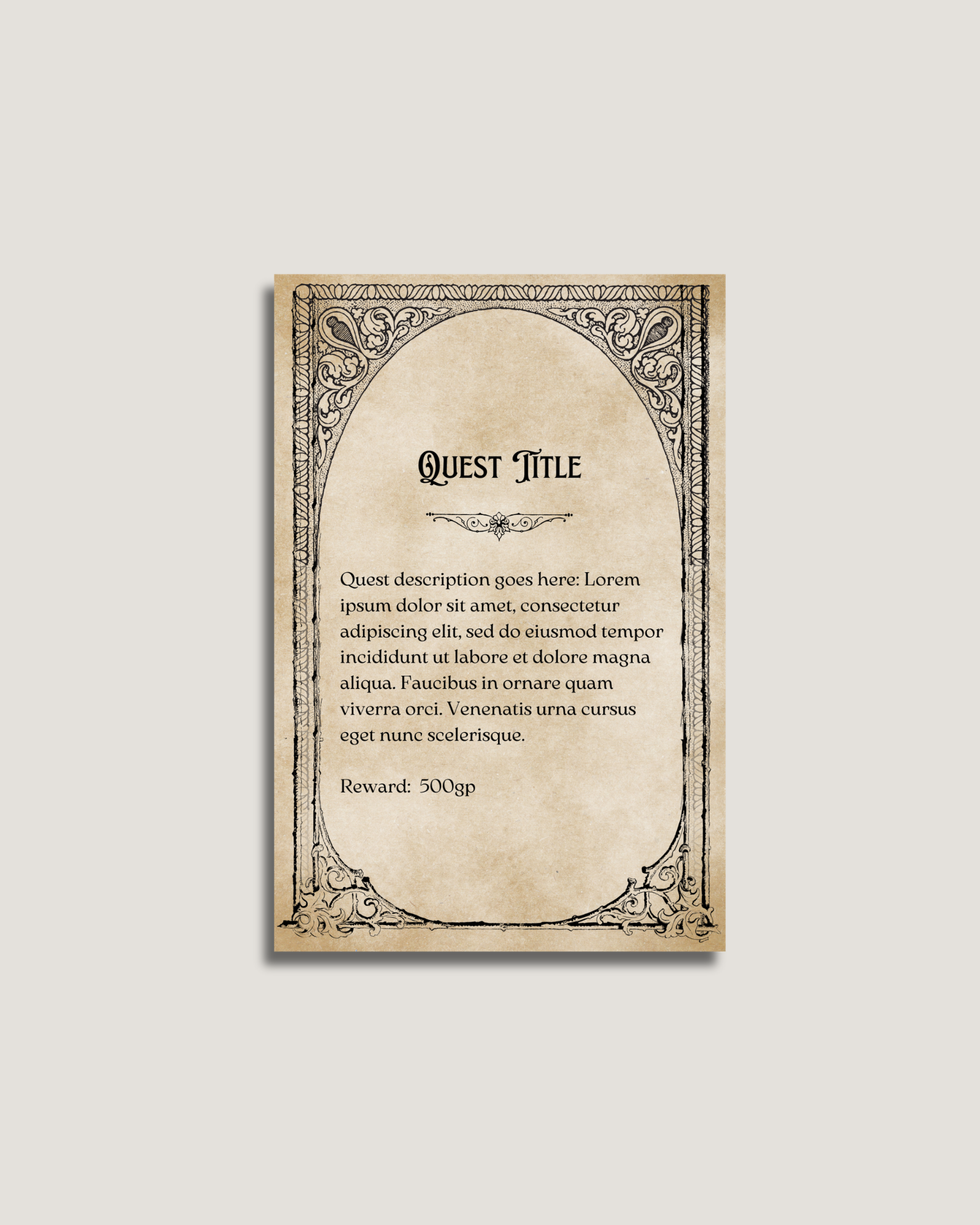 TTRPG Quest Cards – Printable