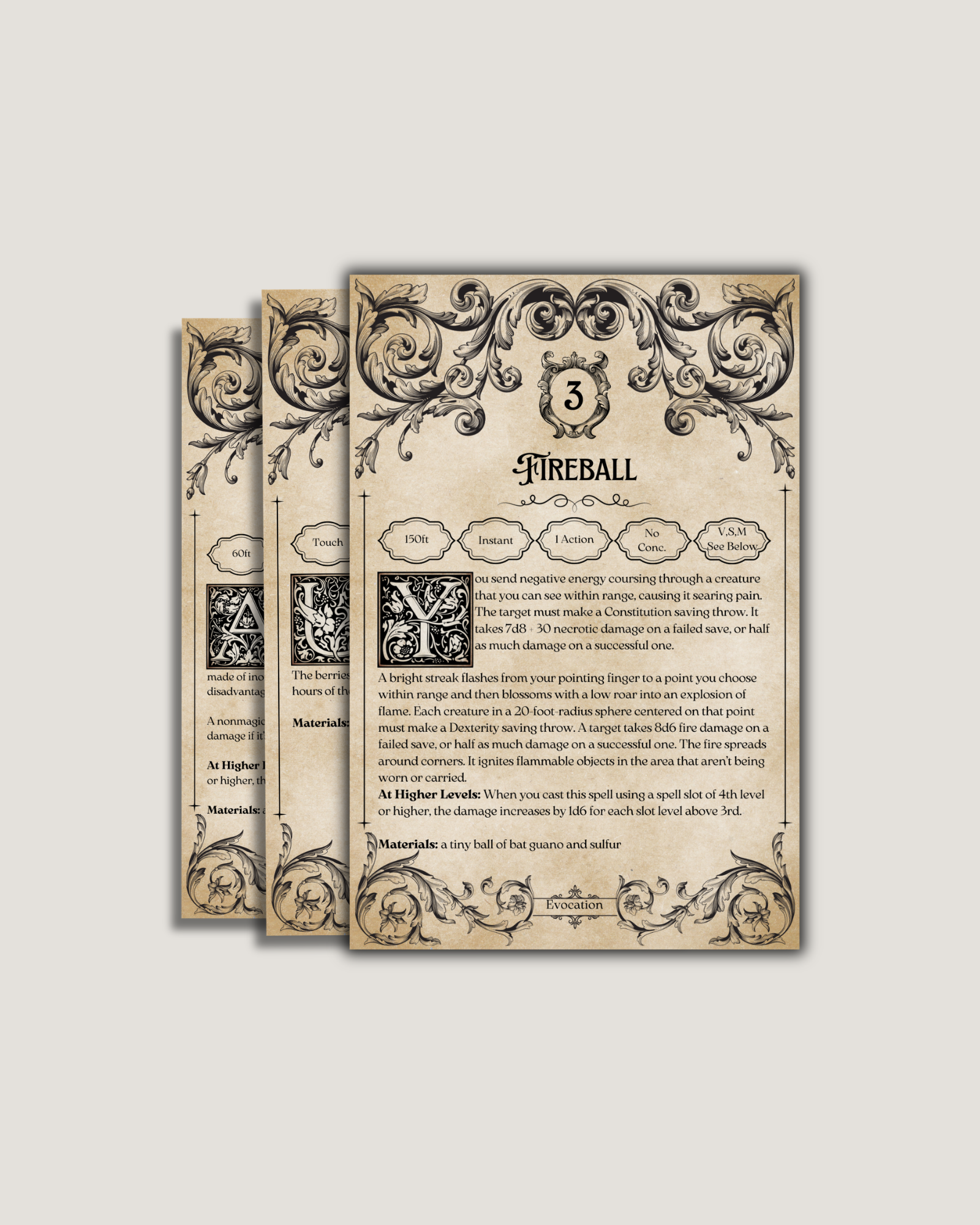 Gothic D&D Spell Cards XL – Printable
