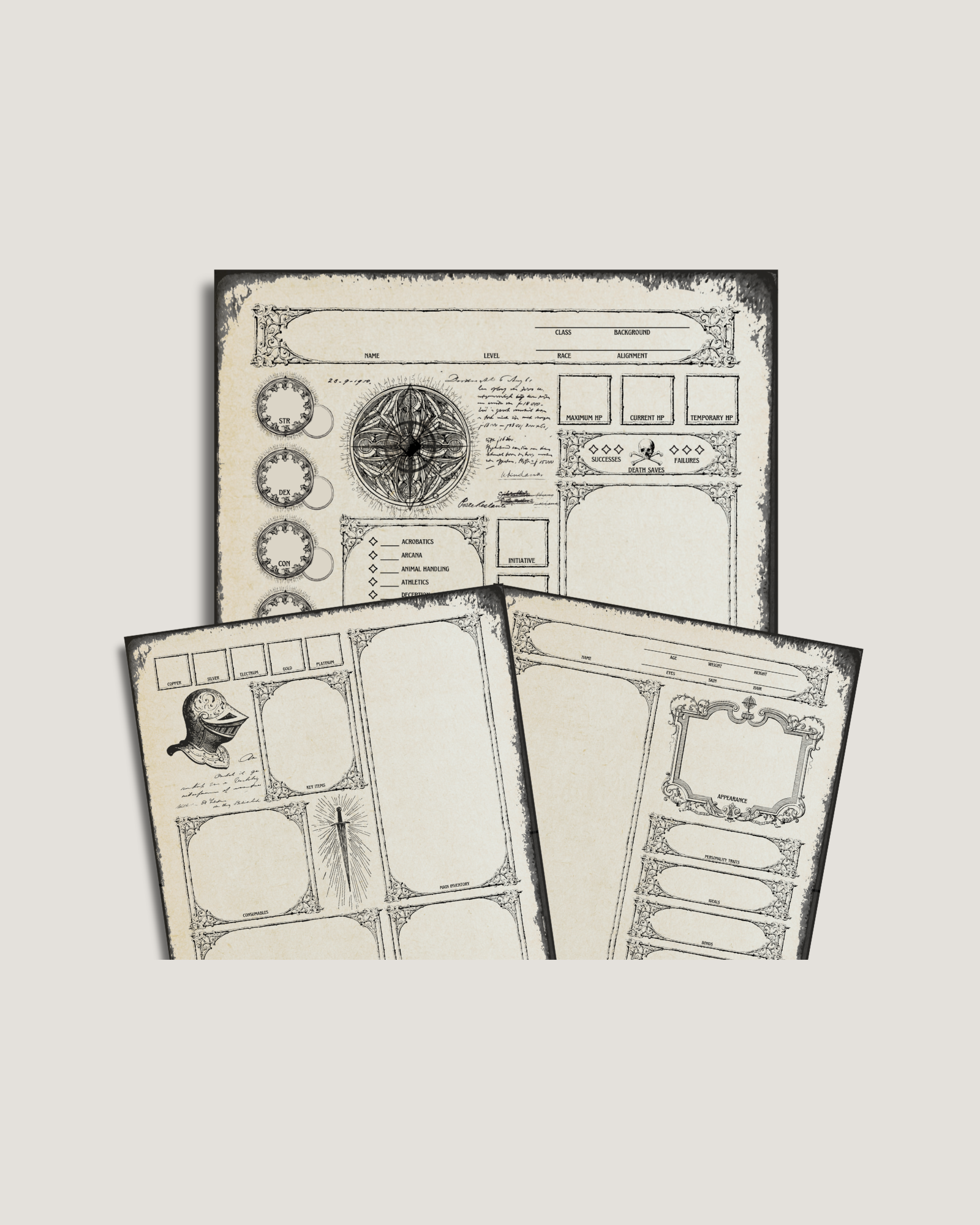 Gothic D&D Character Journal – Printable