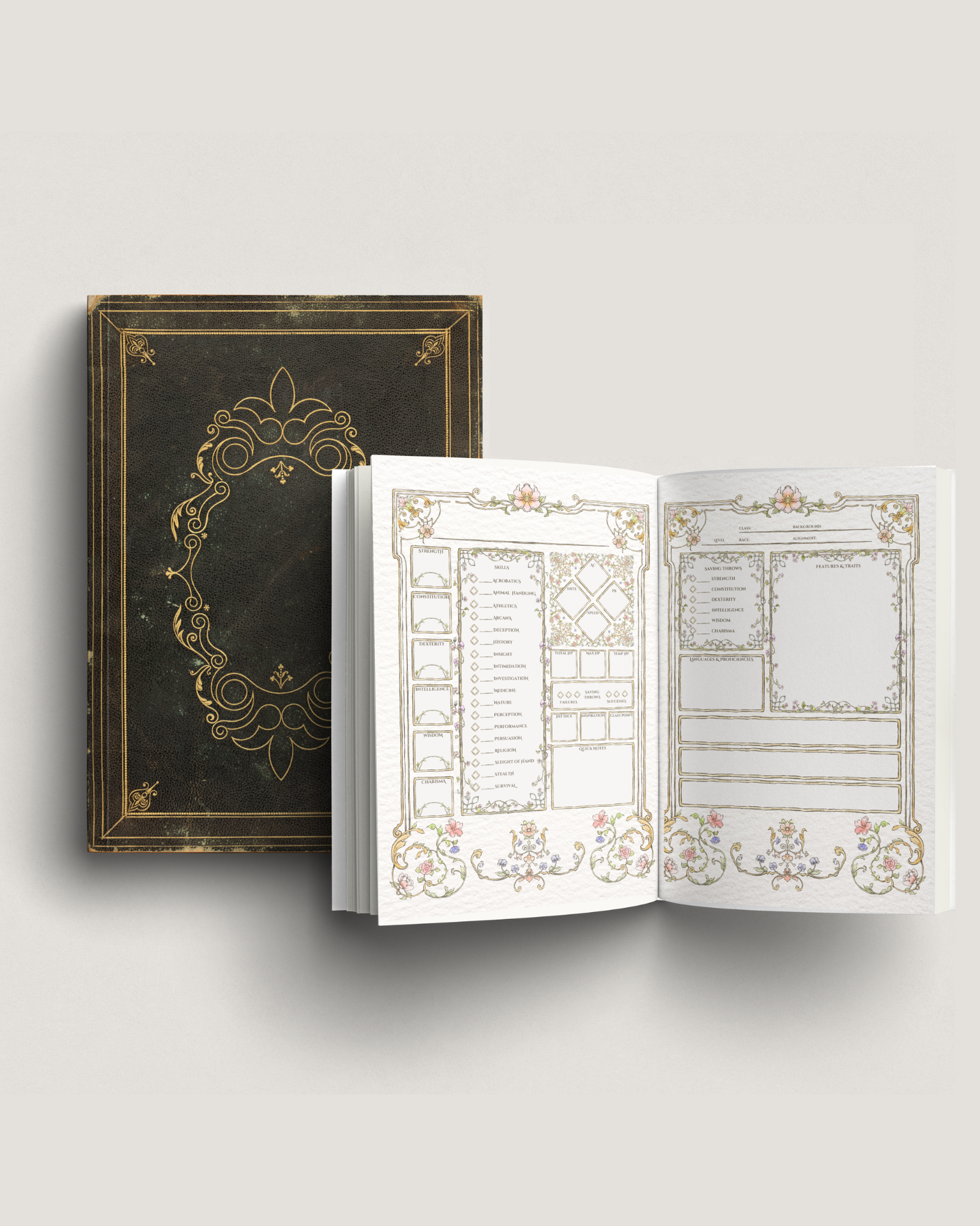 Floral D&D Character Journal