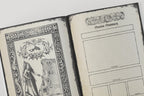 Open dnd notebook with decorative cover and session summary pages.