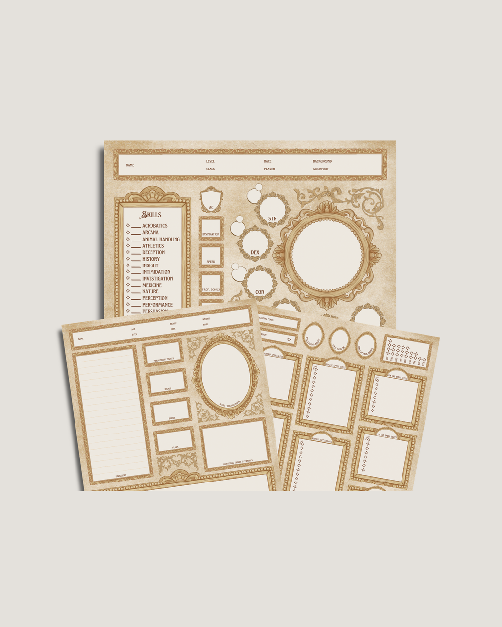 Victorian D&D Character Sheet – Printable