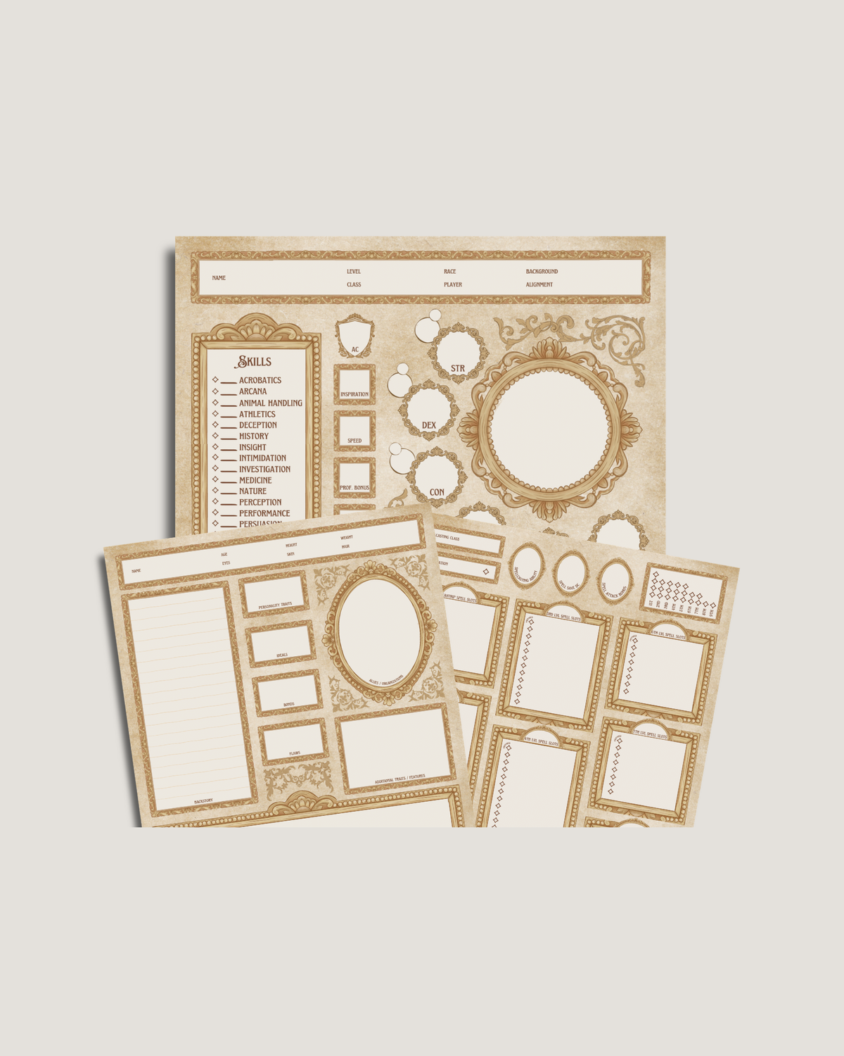 Victorian D&D Character Sheet – Printable