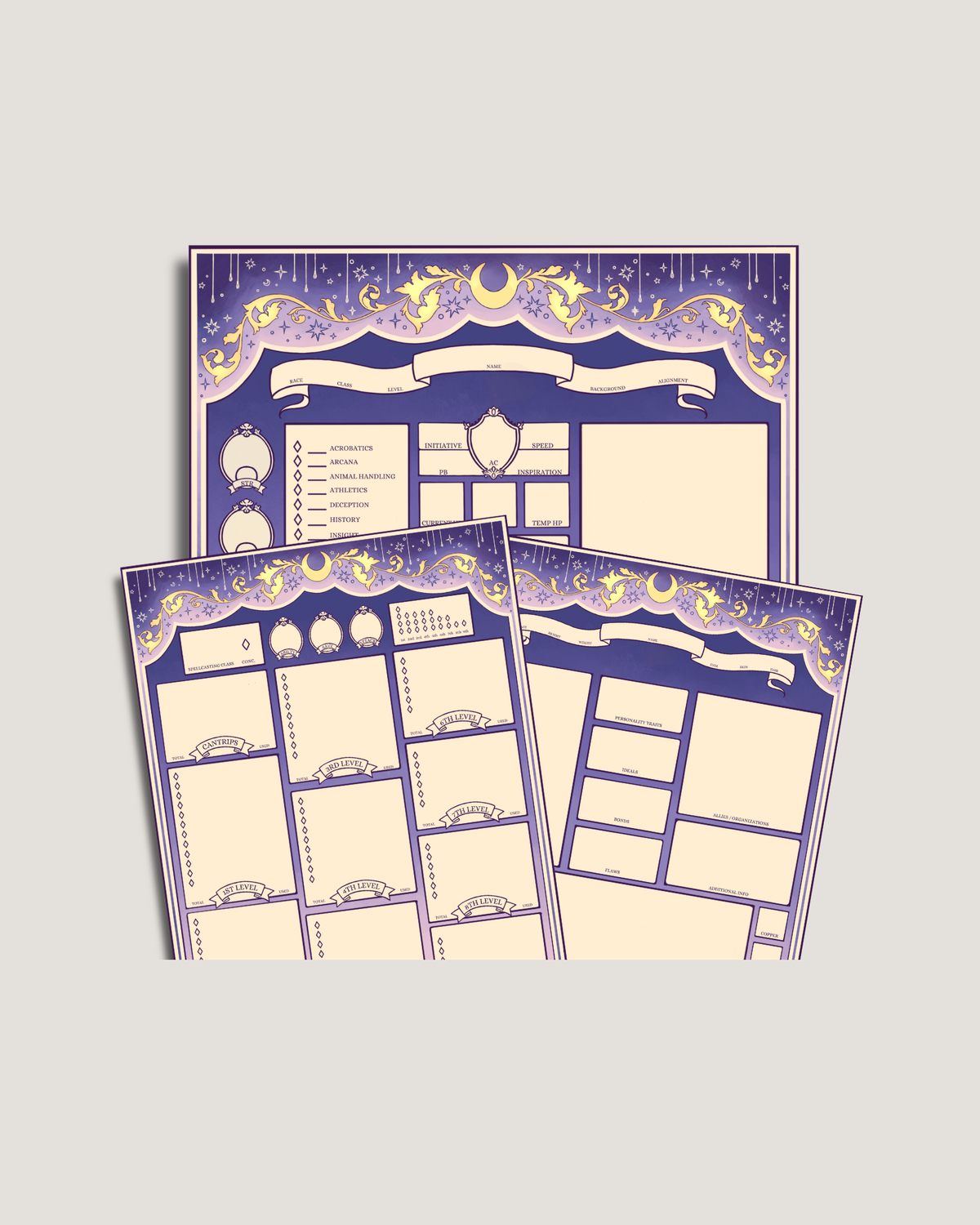 Divination Wizard D&D Character Sheet – Printable