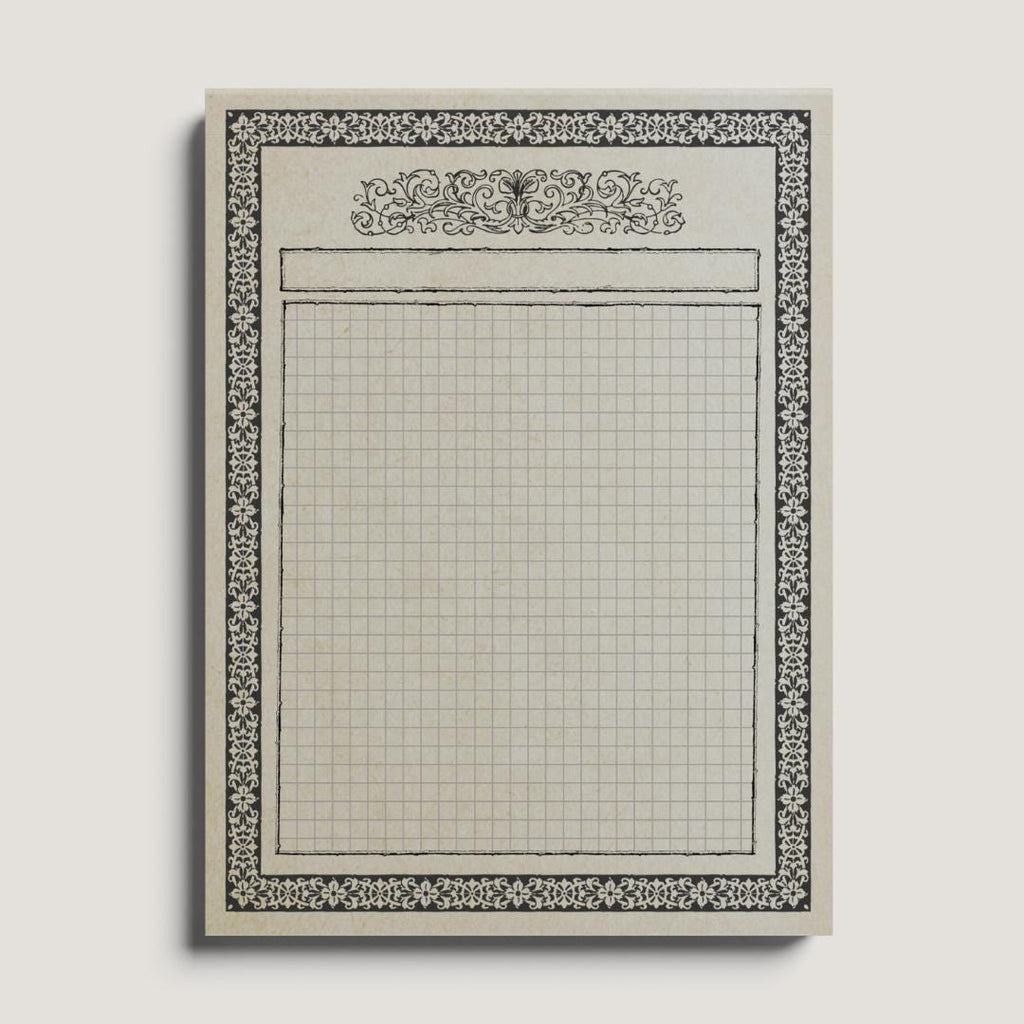 Grid notepad with decorative border