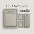 DnD notepad bundle with various sizes on a light gray background