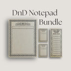 DnD notepad bundle with various sizes on a light gray background