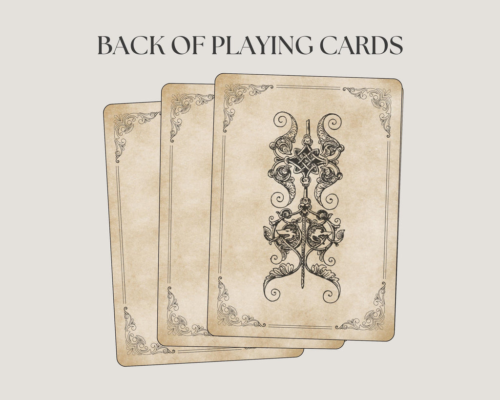Back of playing cards with an intricate design