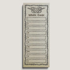 DnD Initiative tracker with Roman numeral labels on a beige background