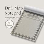 DnD Map Notepad with grid design '50 pages' '8.5x11'