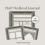 Digital Download -36 page D&D Medieval Journal with decorative frame