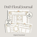 2014&2024 Digital Download DnD Floral Journal with sample pages '46 pages'