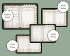 Notes pages previews - grid notes, session notes, lined notes, blank notes