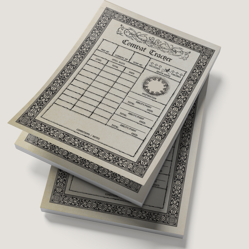 Gothic D&D Combat Tracker Notepad