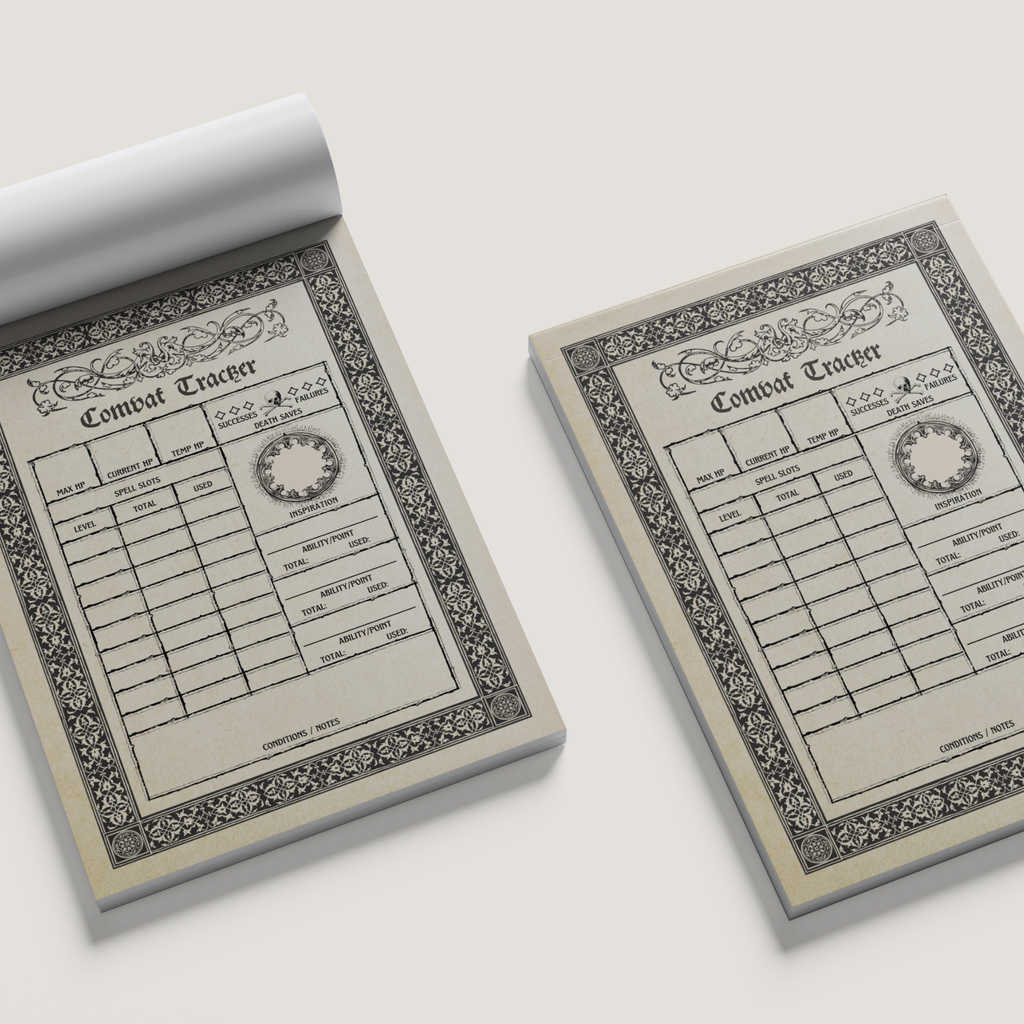 Gothic D&D Combat Tracker Notepad