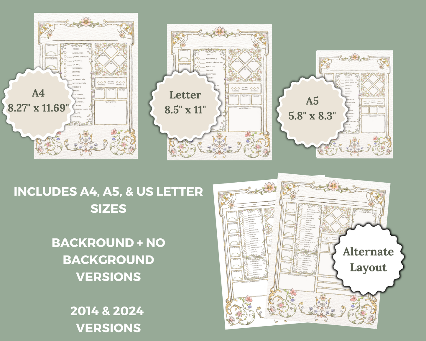 Flowery DnD Character Journal
