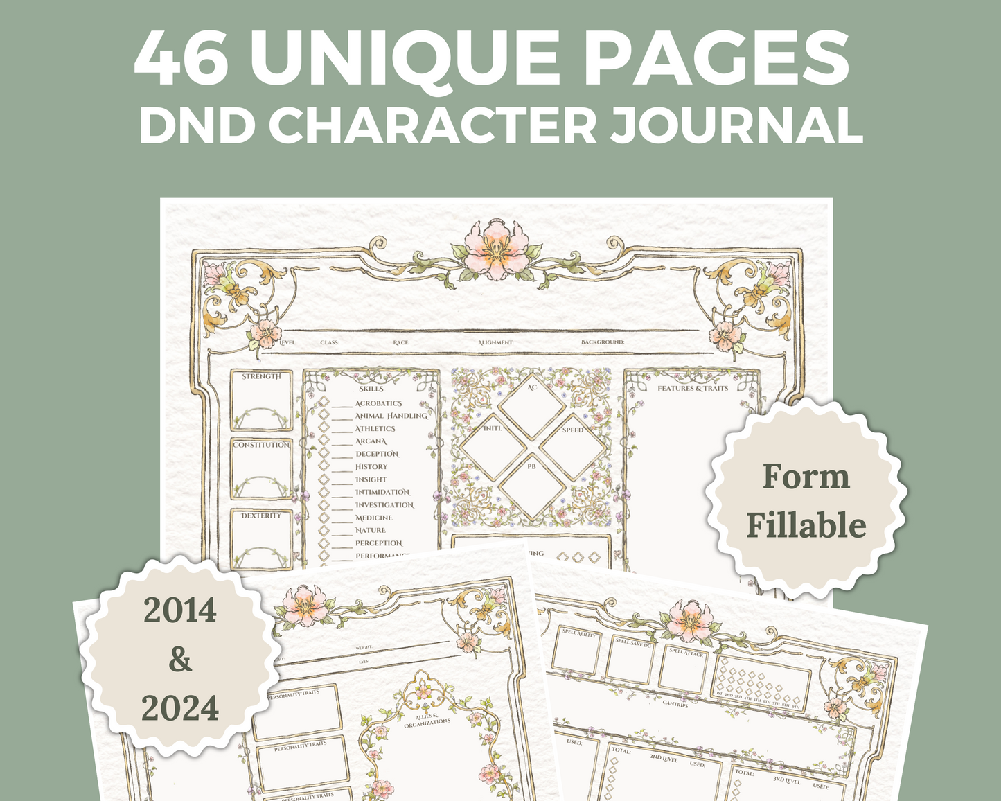 Flowery DnD Character Journal