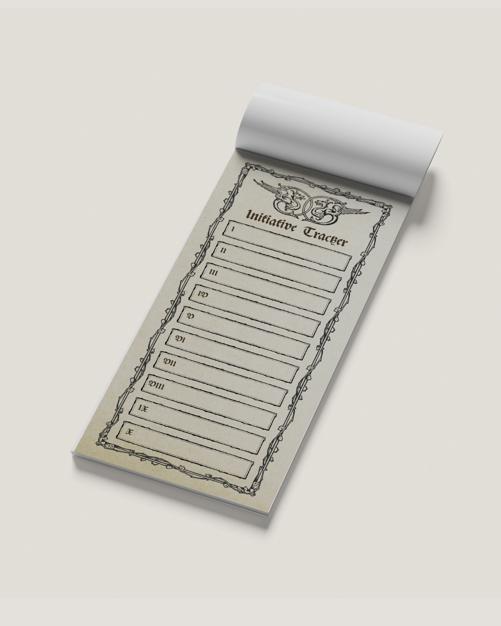 Gothic D&D Initiative Tracker Notepad