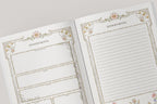 Two pages from a dnd notebook with 'Session Notes' headings and decorative borders.