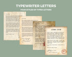 Four styles of typewriter letters 