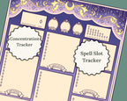 Spell tracker page with concentration and spell slot tracker 