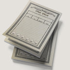Stack of 'Stat Block' note pads on a white background