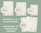 Set of paper size comparison charts with A4, A5, and US Letter sizes 