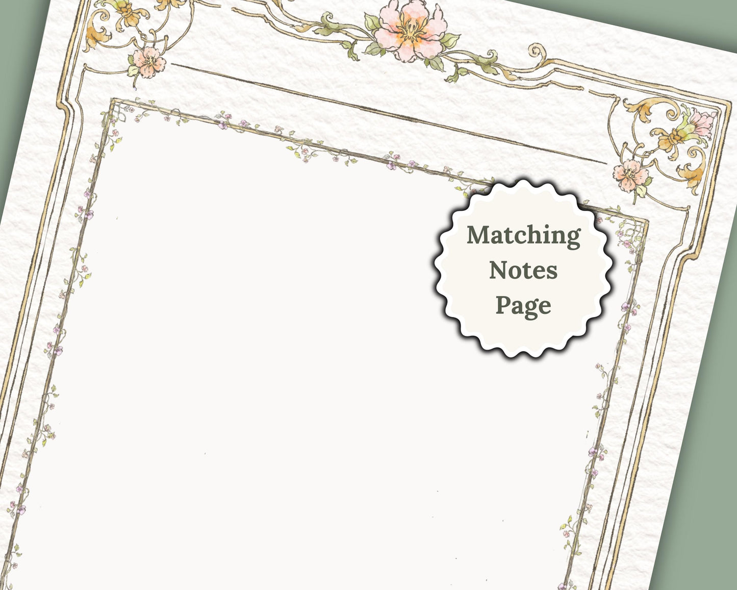 Close up of Daggerheart Character sheet notes section with label 'matching notes page'