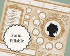 Zoomed in view of dnd character sheet with the label 'form fillable'