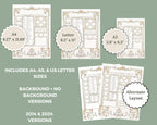 Set of dnd pages with different sizes and layout options 