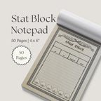 DnD Stat Block Notepad 4x6" 50 pages
