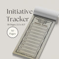 dnd Initiative Tracker notepad with decorative border '50 pages' 3.5x8.5"