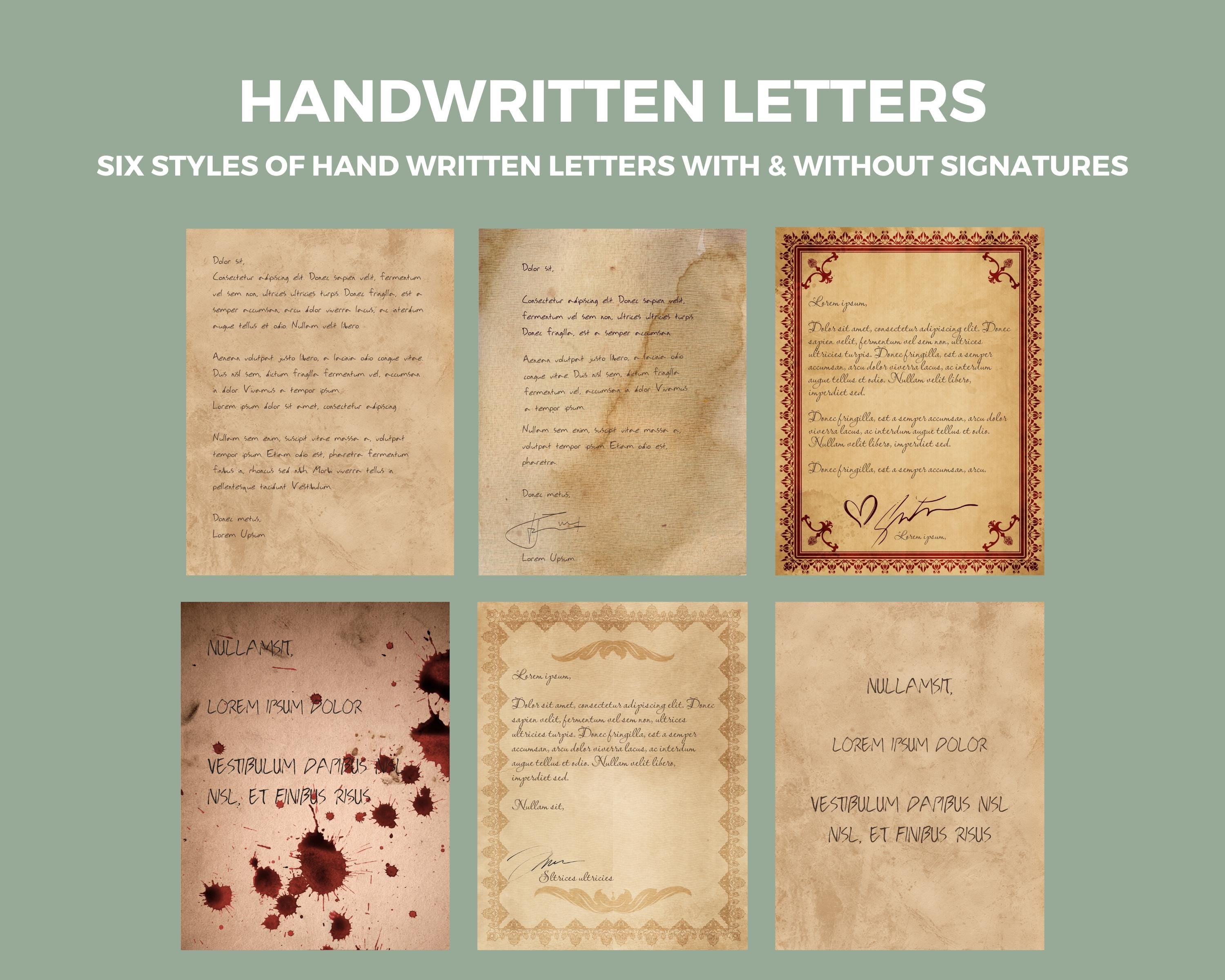 Collection of handwritten letters with various styles and signatures 